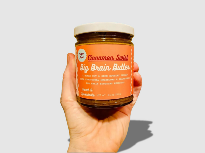 Big Brain Butter Cinnamon Swirl | Nootropic Nut & Seed Butter | Made by: OHMS Collective Ojai, California