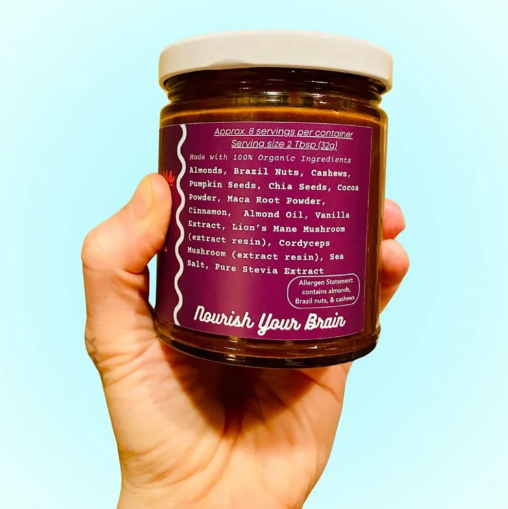 Big Brain Butter Chocolatey Goodness | Nootropic Nut & Seed Butter | Made by: OHMS Collective Ojai, California